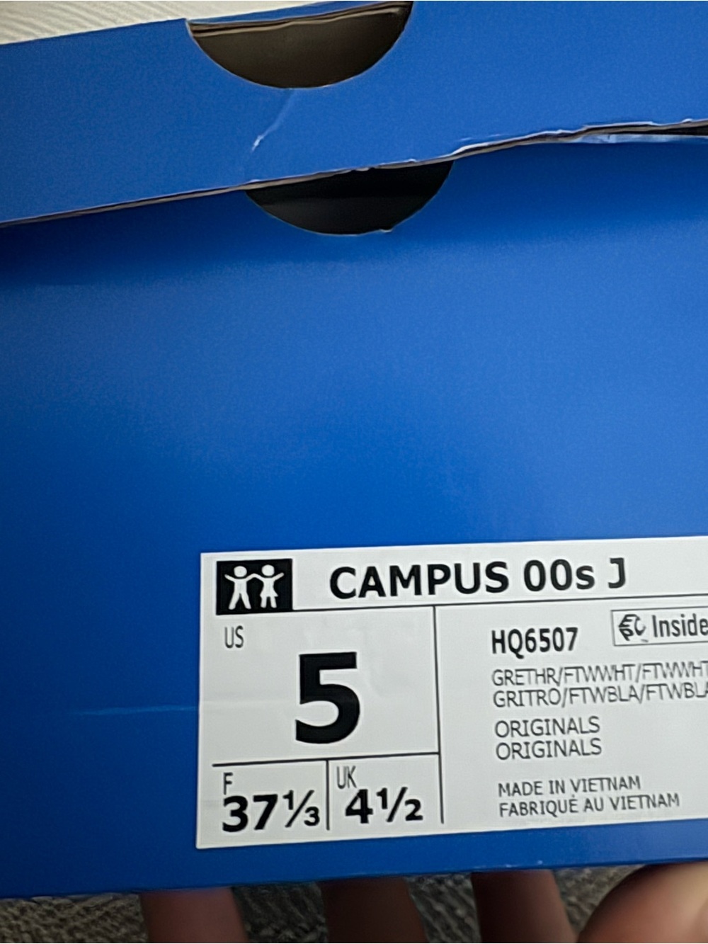 adidas Campus 00s J Shoe Box in Blue